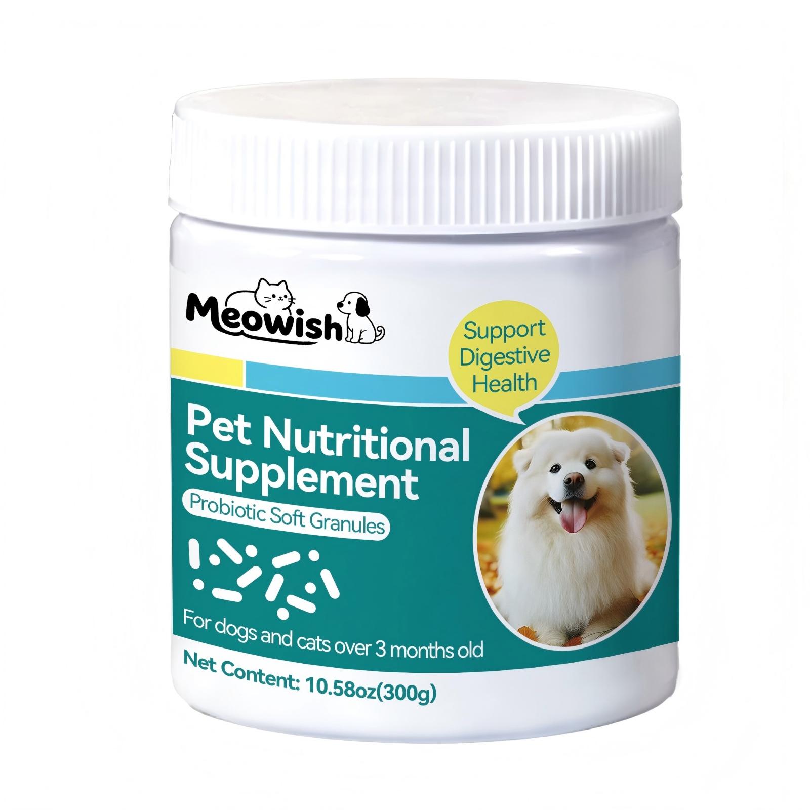 Meowish Probiotic Soft Chews for Dogs & Cats, Tuna & Fish Oil Flavor, Supports Digestive Balance, 10.58oz/300g, for Pets 3+ Months Old