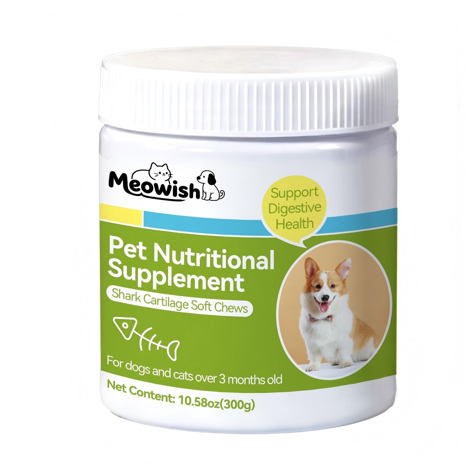 Meowish Hip & Joint Support Soft Chews, Glucosamine Chondroitin Supplement for Dogs & Cats, Supports Healthy Joint Function, 10.58oz/300g, for Pets 3+ Months Old